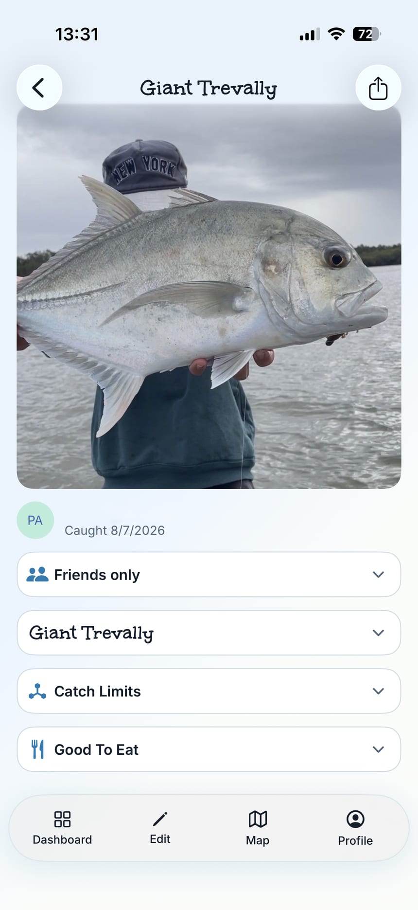 On The Fish identifying a Giant Trevally from a catch photo